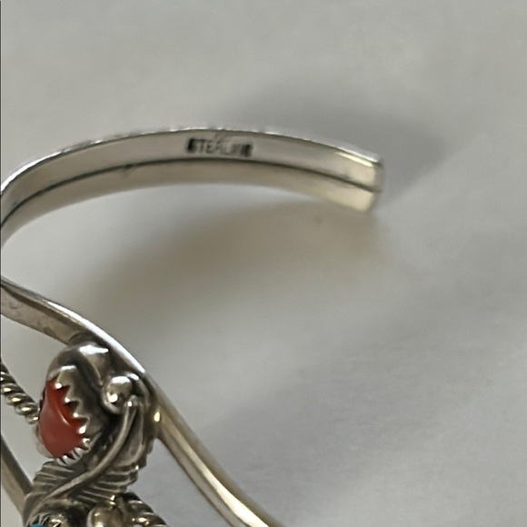 Native American sterling Silver Minimalist cuff bracelet - Picture 3 of 4